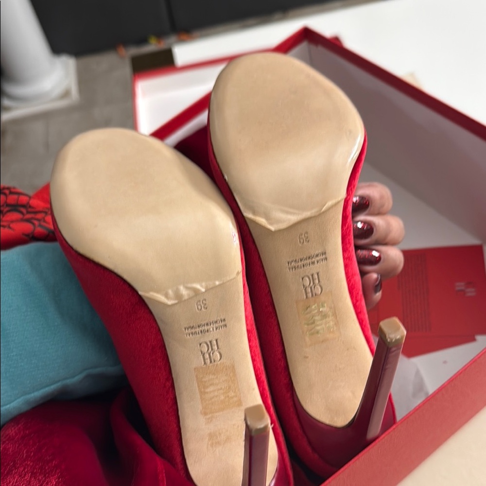 Carolina Herrera Red Heels with Smooth Finish